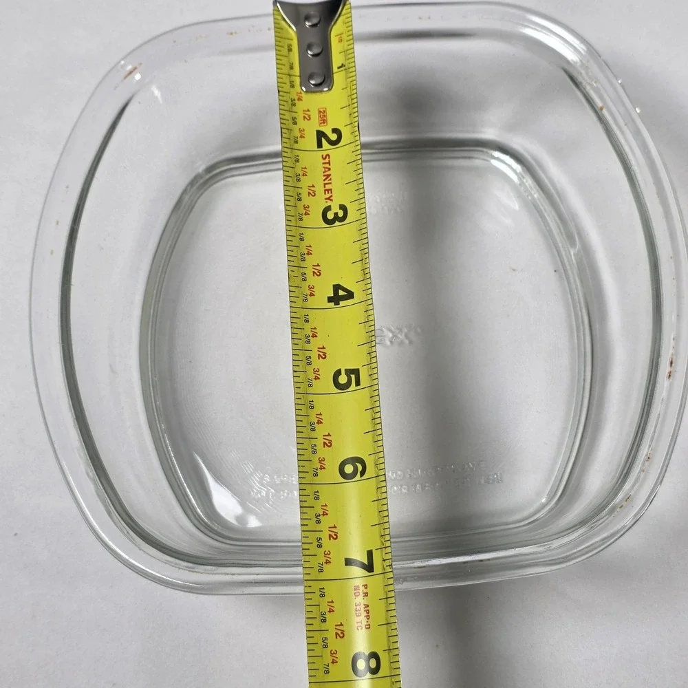 Pyrex Casserole Dish Unisex 4.5 Cup Clear 8100 Square Glass Oven Microwave Safe
